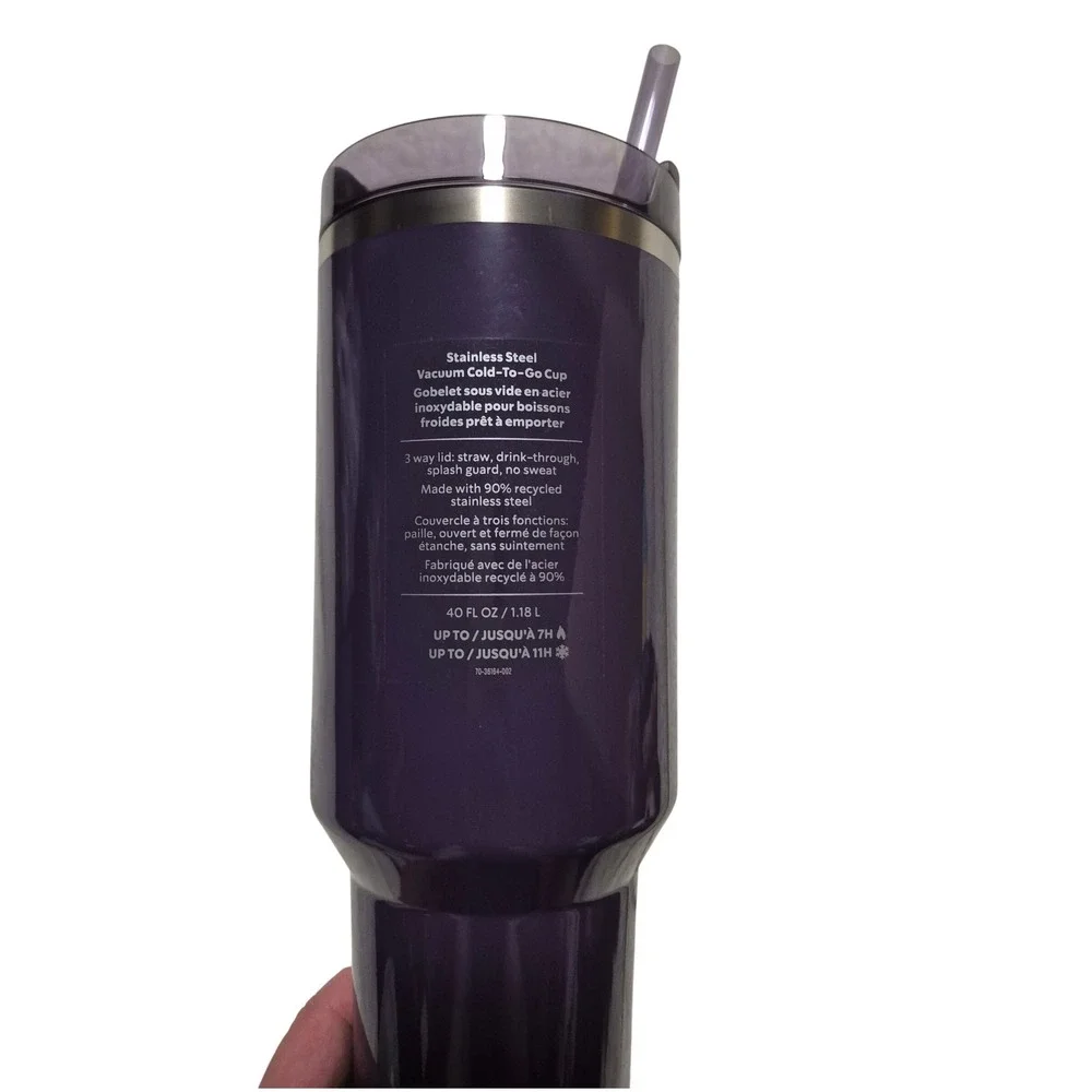 Starbucks Stanley 40oz Quencher H2.0 FlowState Tumbler Purple Travel Mug Cup - Picture 2 of 5